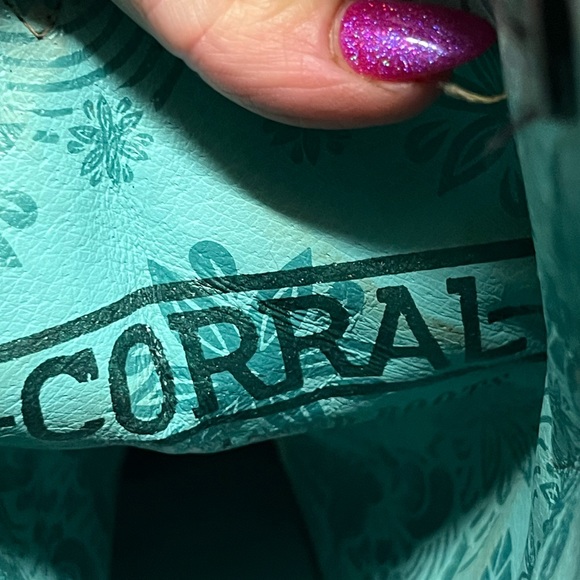 Women’s CORRAL grey sequin glitter inlay square toe cowgirl boots size 9 1/2 - Picture 9 of 15